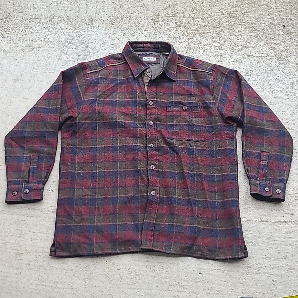 Firethorn Plaid Wool Blend XL Cabincore Winter Flannel evermore 90s grunge